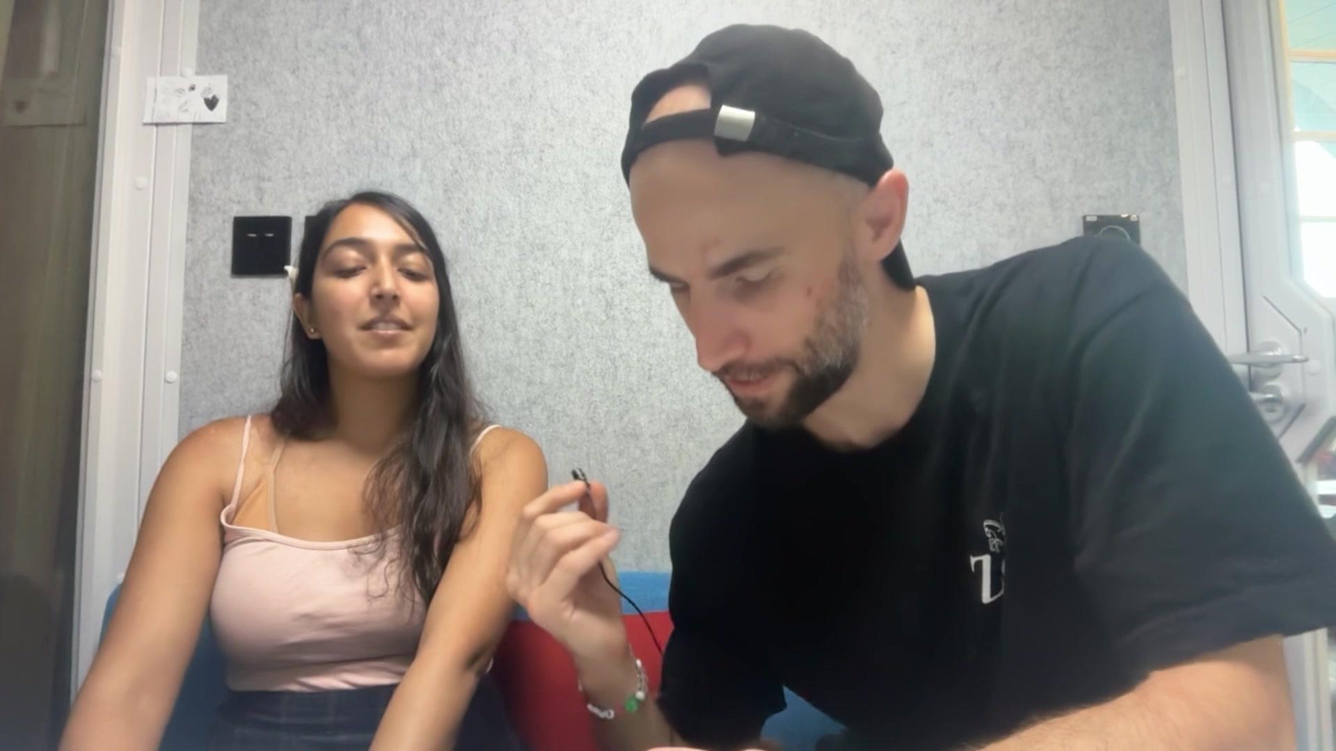 Velveteen and Konrad looking at the Network School turtle painting she made